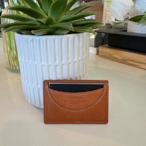 NWT Shinola Card Case - Rare Horween Leather w/Metal Authenticity Card